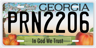 GA license plate PRN2206