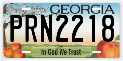 GA license plate PRN2218