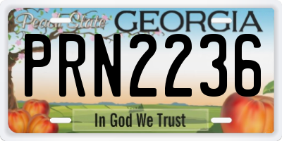 GA license plate PRN2236