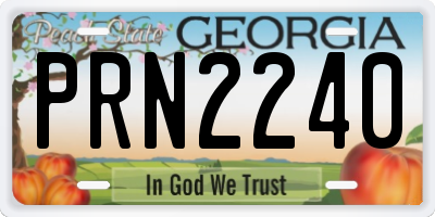 GA license plate PRN2240