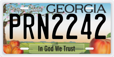 GA license plate PRN2242