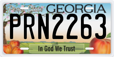 GA license plate PRN2263