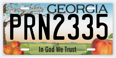 GA license plate PRN2335