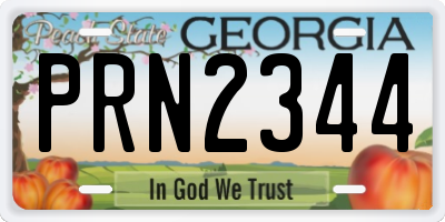 GA license plate PRN2344