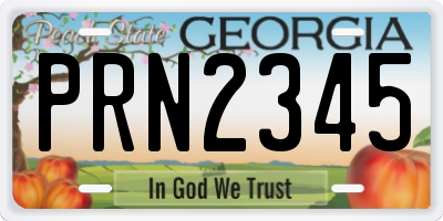 GA license plate PRN2345