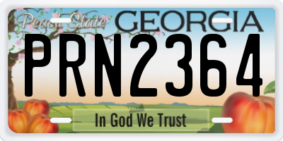 GA license plate PRN2364
