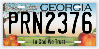 GA license plate PRN2376