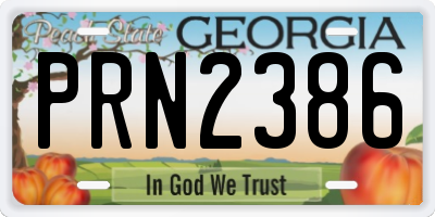 GA license plate PRN2386