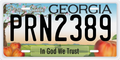 GA license plate PRN2389