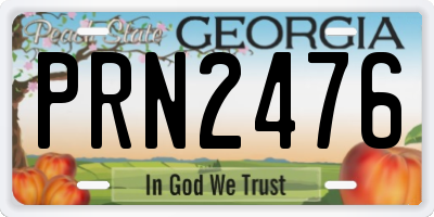 GA license plate PRN2476