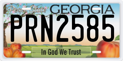 GA license plate PRN2585