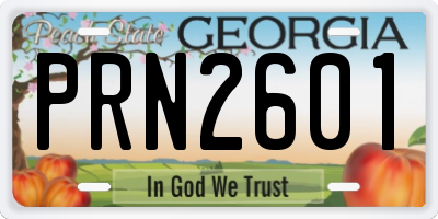 GA license plate PRN2601