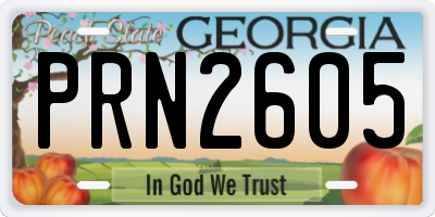 GA license plate PRN2605