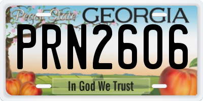 GA license plate PRN2606