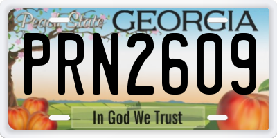 GA license plate PRN2609
