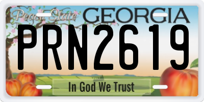 GA license plate PRN2619