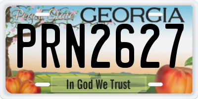 GA license plate PRN2627