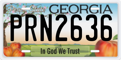 GA license plate PRN2636