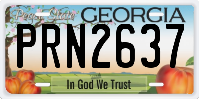 GA license plate PRN2637