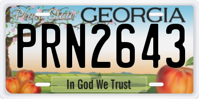 GA license plate PRN2643