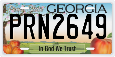 GA license plate PRN2649