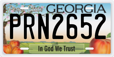GA license plate PRN2652