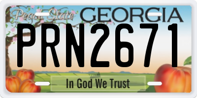 GA license plate PRN2671