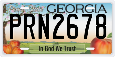GA license plate PRN2678