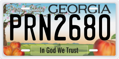 GA license plate PRN2680