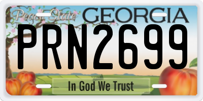 GA license plate PRN2699