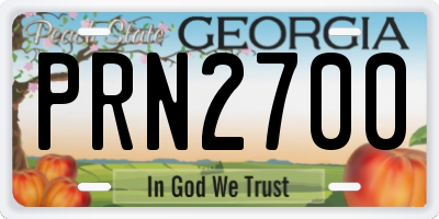 GA license plate PRN2700