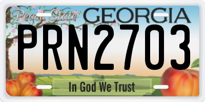 GA license plate PRN2703