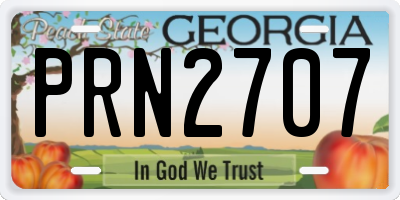 GA license plate PRN2707