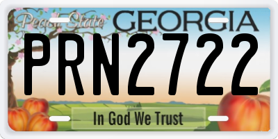 GA license plate PRN2722