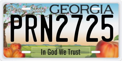 GA license plate PRN2725