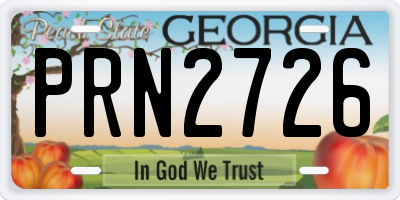 GA license plate PRN2726