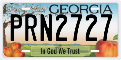 GA license plate PRN2727