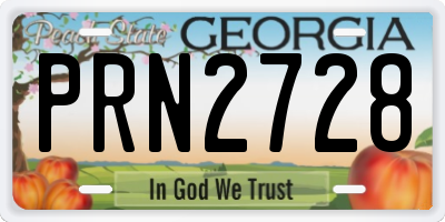 GA license plate PRN2728