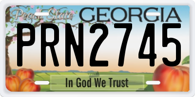 GA license plate PRN2745