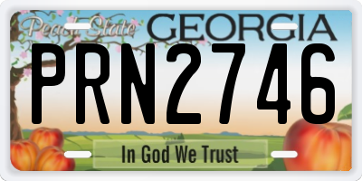 GA license plate PRN2746