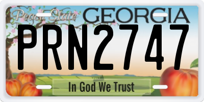 GA license plate PRN2747