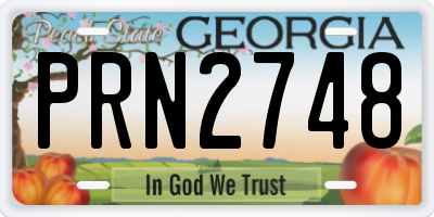 GA license plate PRN2748