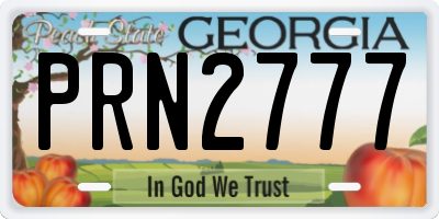 GA license plate PRN2777