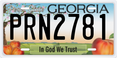 GA license plate PRN2781