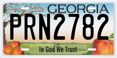 GA license plate PRN2782
