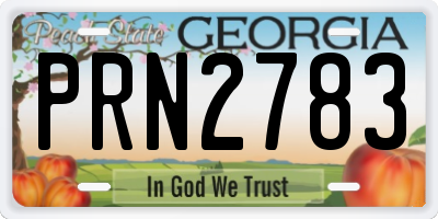 GA license plate PRN2783