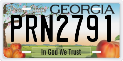 GA license plate PRN2791