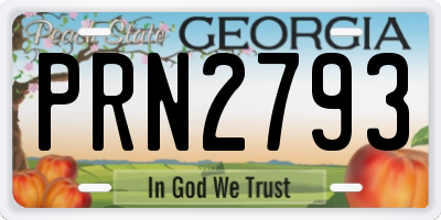 GA license plate PRN2793