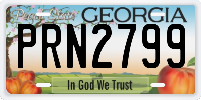 GA license plate PRN2799