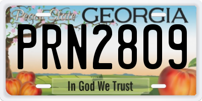 GA license plate PRN2809
